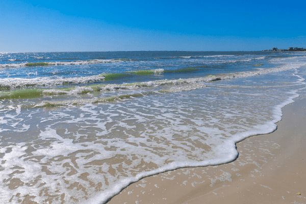 serene sand and waves